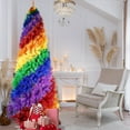 thumbnail image 1 of 6ft Rainbow Spiral Christmas Tree, 1248 Branch Tips, Colorful PVC Artificial Holiday Tree with Unique Spiral Design, Full & Lush Shape, Sturdy Metal Stand for Indoor Christmas Decoration, 1 of 8