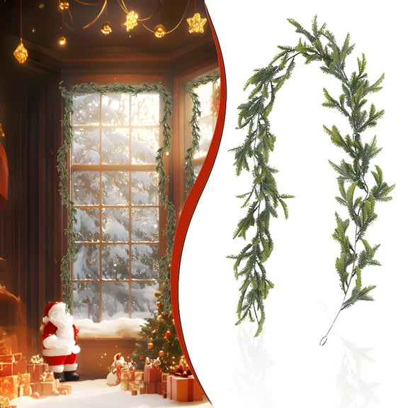 6ft Realistic Christmas Garland – Lifelike Cedar & Norfolk Pine Greenery for Mantle, Stairs, Doors, Indoor & Outdoor Holiday Decorations by&nbsp;posdfud