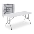 thumbnail image 1 of 6ft Rectangle Table, Heavy Duty Foldable Table, Plastic Folding Table, with Handle for Lawn, Parties, Backyard, Camping, Picnic, Indoor, White, 1 of 5