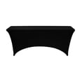 6ft Rectangular Tablecloths 6 Pack - Stretch Fitted Black Table Covers ...