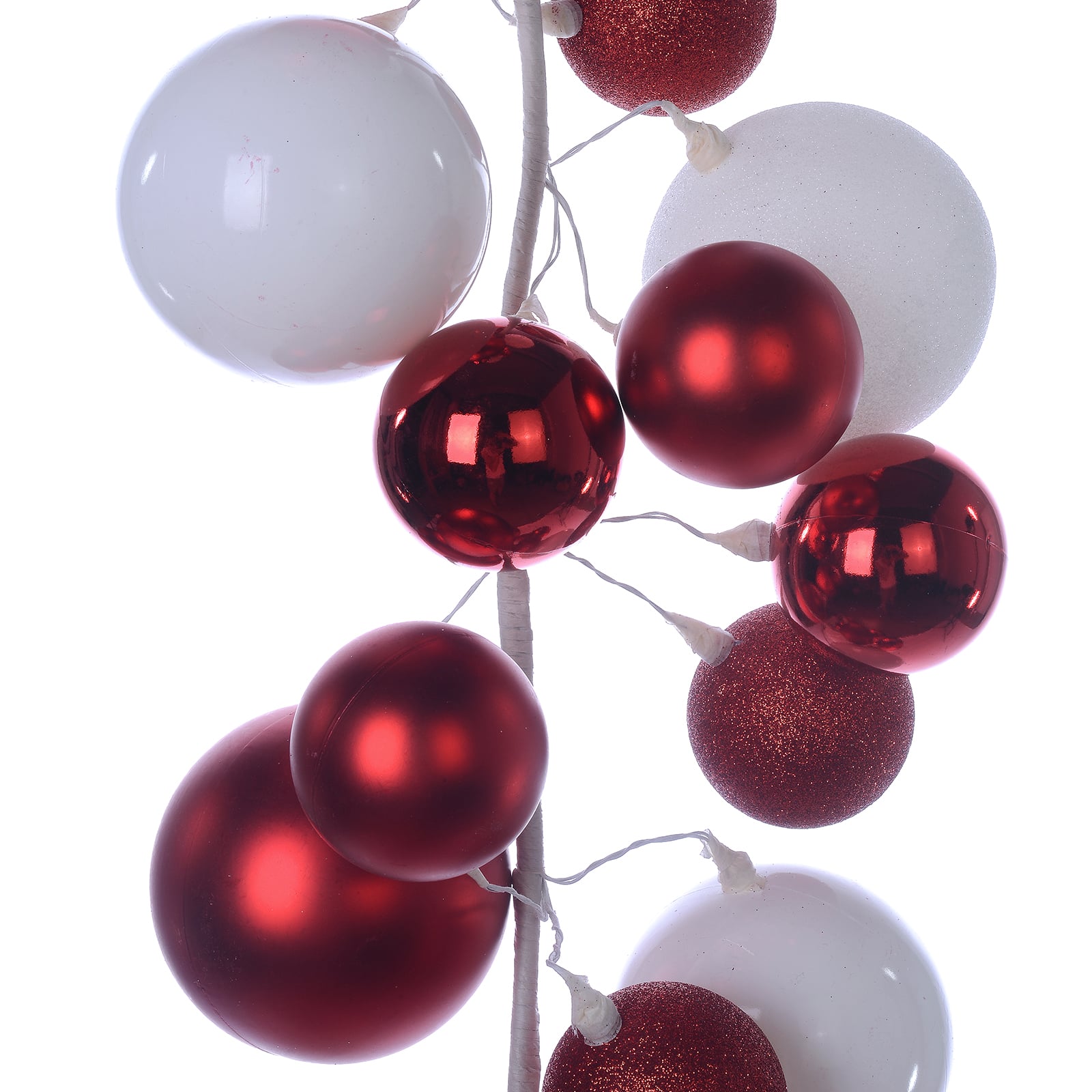 6ft. Red & White Ball Garland by Ashland®Christmas Garland, Ribbon