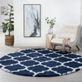 thumbnail image 1 of Bliss Rugs Shag Transitional Geometric Round Rug for Living Room, Dining Room | Navy, 5'3''Round, 1 of 5