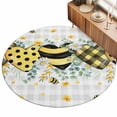 6ft Round Rug Bee Love Area Rugs for Living Room Bedroom Washable Non ...