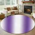 thumbnail image 1 of 6ft Round Rug, Purple White Ombre Non-Skid Rubber Backing Large Area Rugs - Living Room Bedroom Home Office, Modern Abstract Art Farmhouse Gradient Indoor Floor Mat Carpets Washable Rug, 1 of 9