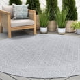 thumbnail image 1 of 6ft Round Water Resistant, Indoor Outdoor Rugs for Patios, Front Door Entry, Entryway, Deck, Porch, Balcony | Outside Area Rug for Patio | Gray, Diamond | Size: 5'3'' Round, 1 of 6