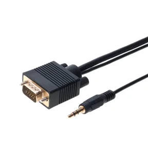 SVGA + Audio Monitor Cable 6FT Male to Male VGA to VGA 1080P Video Cord for PC, Projector, Laptop, TV, Cables Direct Online