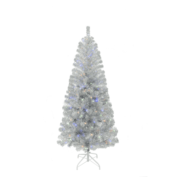 Tinsel Christmas Tree Silver 6ft