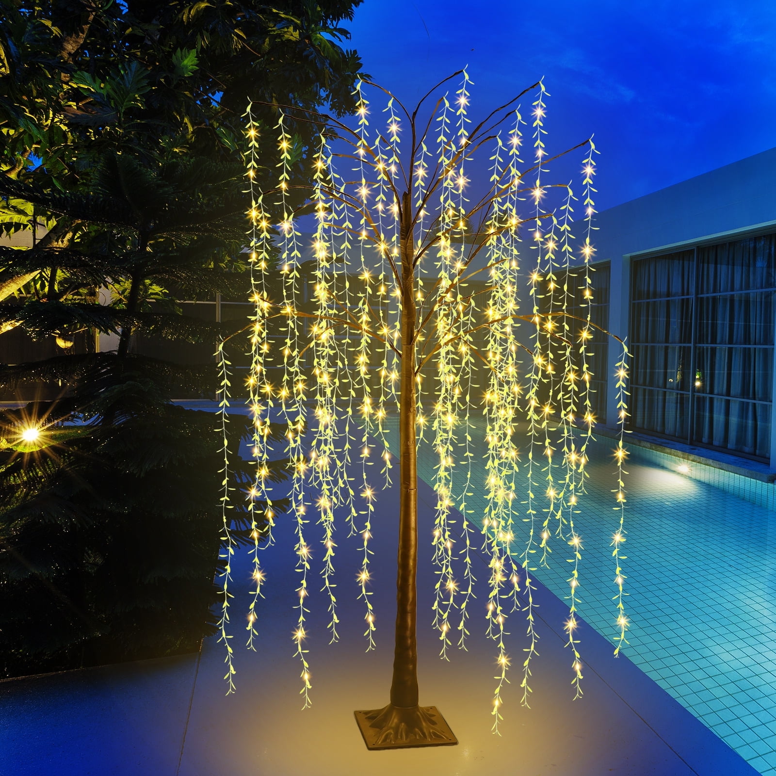 6ft Solar Weeping Willow Tree Lights 8 Modes, Waterproof Tall Outdoor — free download
