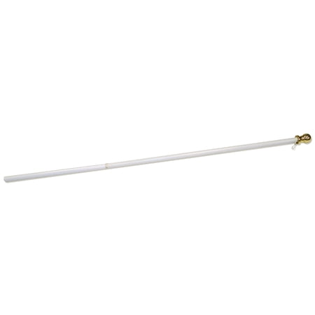 6ft Spinner Flagpole - White Aluminum -No Bracket