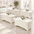 6ft Stretch Spandex Table Cover 4 Pack Cream - Walmart.com