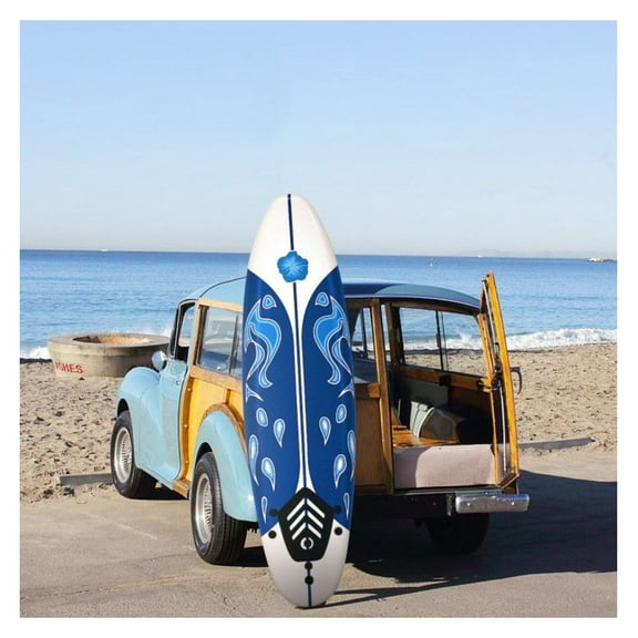 6ft Surfboard with Fins - Beginner Surfboard for Adults & Kids - Durable Foam Top, Removable Fins, Leash & Traction Pad - 72" x 20" x 3" - Red/Yellow/White