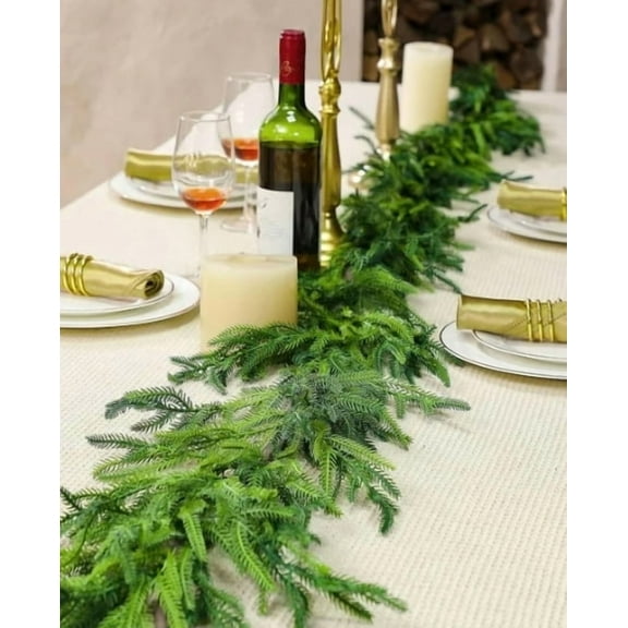 YTTAL 6ft  Christmas Decorations Cedar Evergreen Artificial Christmas Garland, Green Christmas Wreath