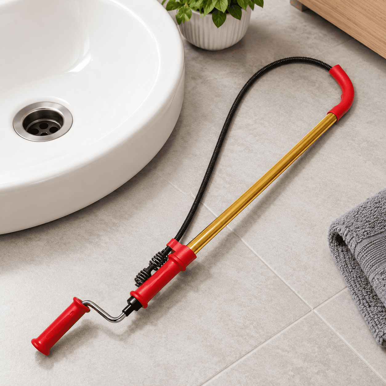 6ft Toilet Auger Drain Snake with Dual Bulb Head, Heavy-Duty Clog ...