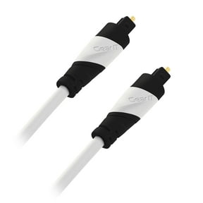 GEARit Pro Series Toslink Digital Optical Audio Cable for HDTV, PS3, Tivo, Sound Bar, Stereo Receiver and Home Theater System, White 6 ft