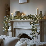 6ft Twinkling Tree Olive Vines with Fairy Lights, LED Artificial Greenery Garland Light String, Hanging Battery Operated Leaves Vines, for Spring Christmas Mantel Table Wall Decor