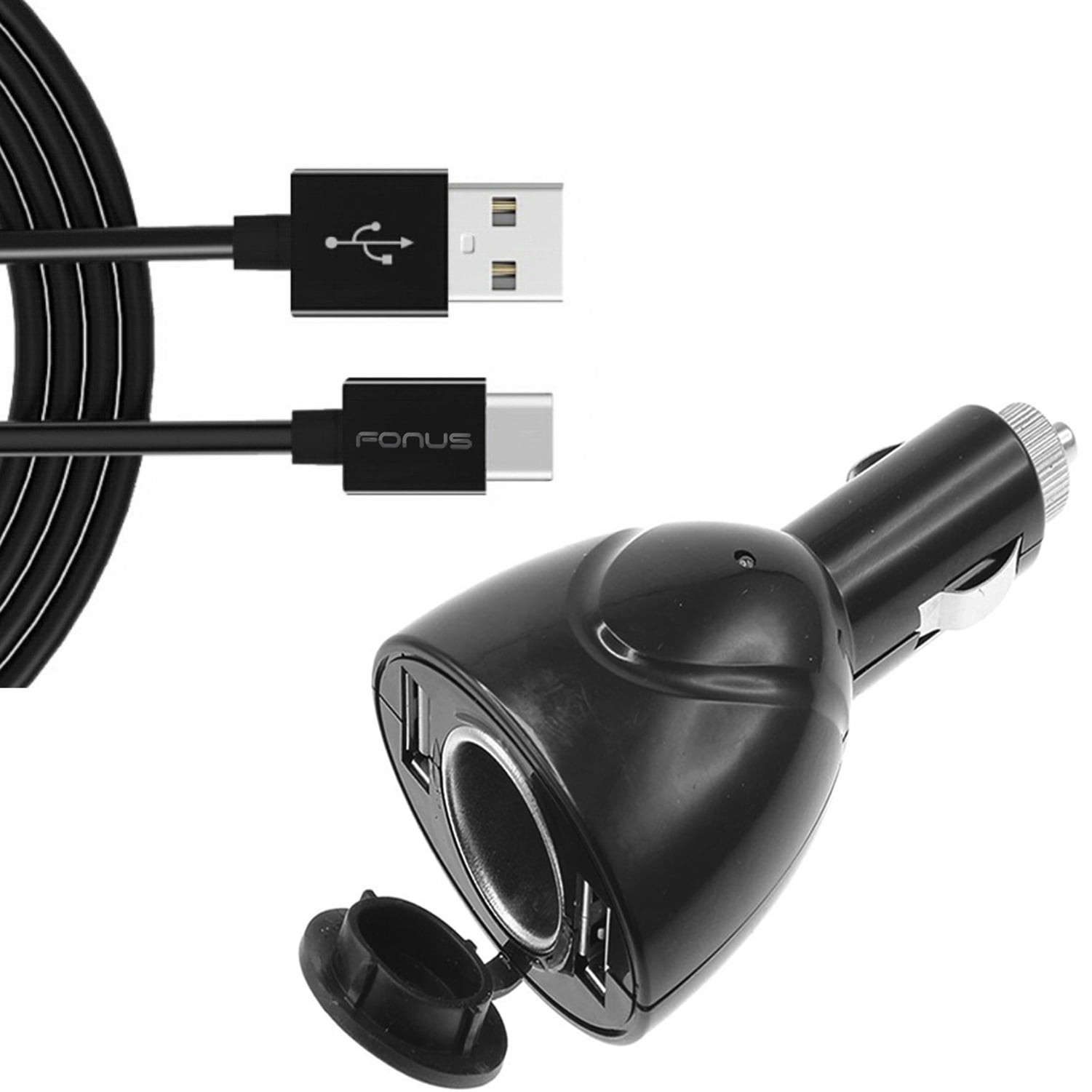 6ft TypeC Cable 2Port USB Charger for Motorola Moto G Play (2024) Power Cord DC Socket