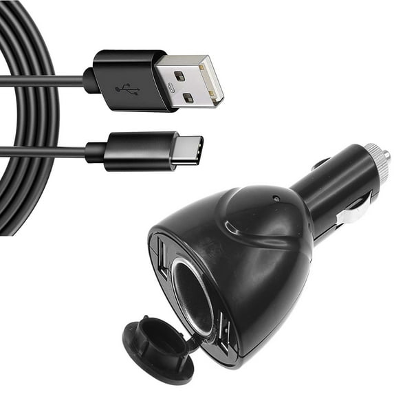 6ft Type-C Cable 2-Port USB Charger for TCL 50 XL 5G/XE 5G/LE - Power Cord DC Socket Splitter USB-C Wire Adapter