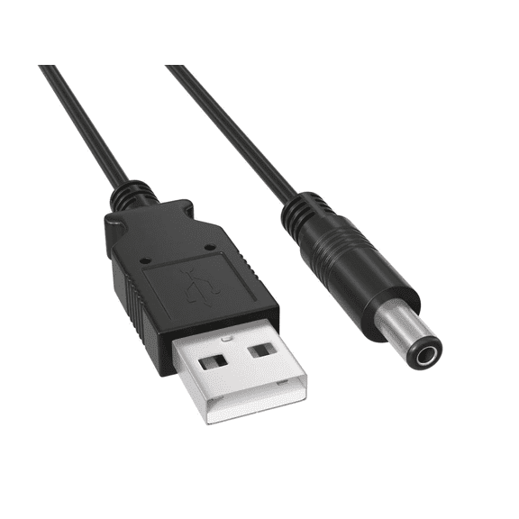 6ft USB 2.0 Type A to DC 5.5mm x 2.1mm DC 5V Power Barrel Plug Connector Cable