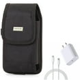 thumbnail image 1 of 6ft USB-C Cable PD Type-C 18W Fast Home Charger w Holster Rugged Case Belt Clip for T-Mobile REVVL V 5G 4 Plus - TCL 20S, 10L, 30 XE 5G, 20 XE, V 5G, Pro 5G, 10 Pro, 4X 5G, UW - Wiko Ride 3, 1 of 11