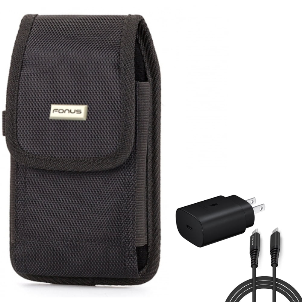 6ft USB-C Cable PD Type-C 25W Fast Home Charger w Holster Swivel Case Belt Clip for Motorola Moto G7 Power G Power (2021) (2020) Fast, One 5G Ace, Edge Plus (2022) - Nokia 3.1
