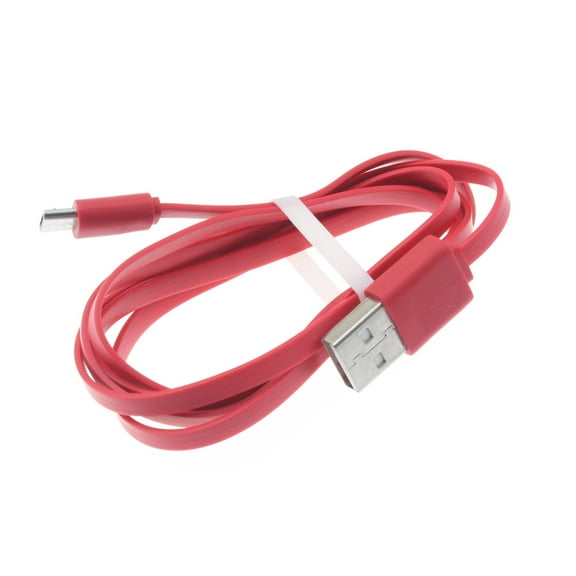 6ft USB Cable for Arlo Pro / Pro 2 Security Cameras - MicroUSB Charger Cord Power Wire Sync Flat Red Fast Charge Compatible With Arlo Pro and Pro 2 Models