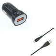 thumbnail image 1 of 6ft USB Cable + Car Charger for Motorola One 5G Ace Phone - Type-C Charger Cord Power Wire and 18W Fast USB Port Power Adapter Combo for Motorola One 5G Ace (2021), 1 of 11