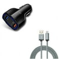 thumbnail image 1 of 6ft USB Cable & Car Charger for Samsung Galaxy S22,Ultra,S21,Ultra,S20 Ultra,Plus,Fan Edition,FE 5G - Type-C Charger Cord Power + 48W 3-Port USB Type-C Port Combo, 1 of 11