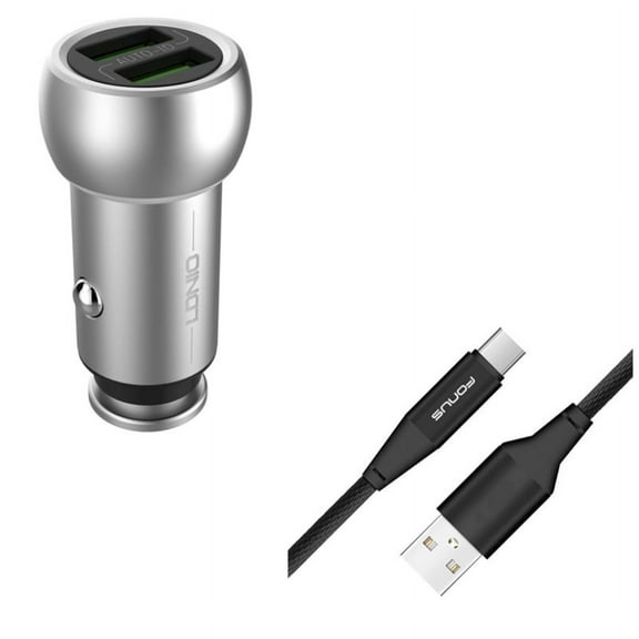 6ft USB Cable + Car Charger for Samsung Galaxy Z Fold4/Fold 3 5G/Flip4 Phones - Type-C Charger Cord Power Wire and 3.6A 2-Port USB Power Adapter Combo