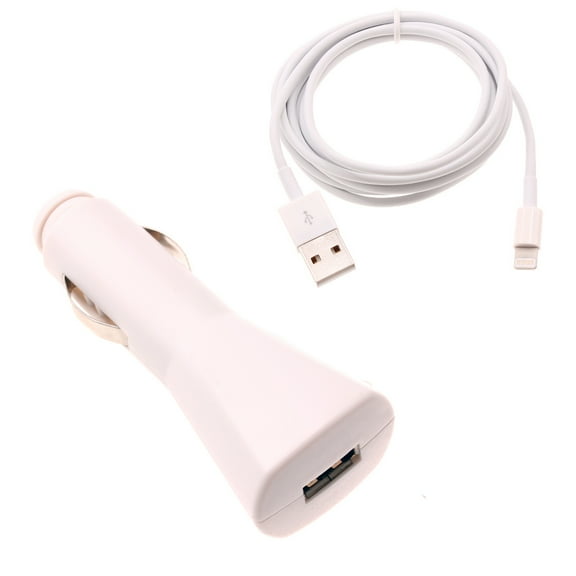 6ft USB Cable Car Charger for iPhone 13 Mini - Long Cord Charging Wire DC Socket Power Adapter Plug-in
