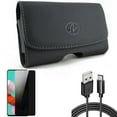 thumbnail image 1 of 6ft USB Cable & Case Belt Clip & Privacy Screen Protector for Samsung Galaxy S20 Fan Edition - Type-C Charger Cord + Leather Swivel + Tempered Glass Anti-Spy Combo, 1 of 19