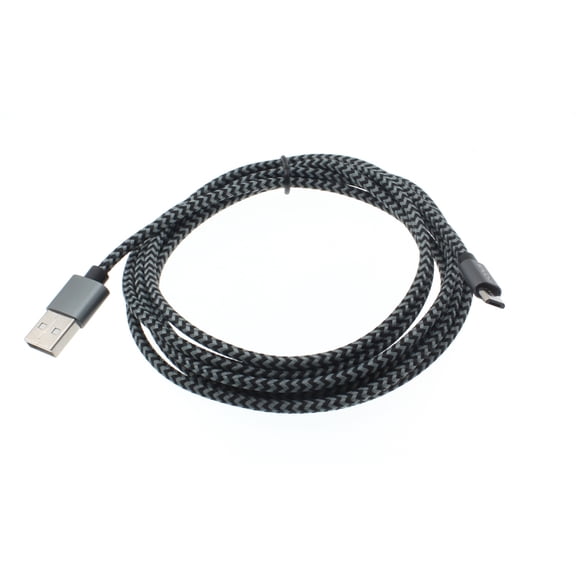 6ft USB Cable Compatible With Amazon Kindle Oasis (2019 release) - MicroUSB Charger Cord Power Wire Long Sync Braided Fast Charge Gray