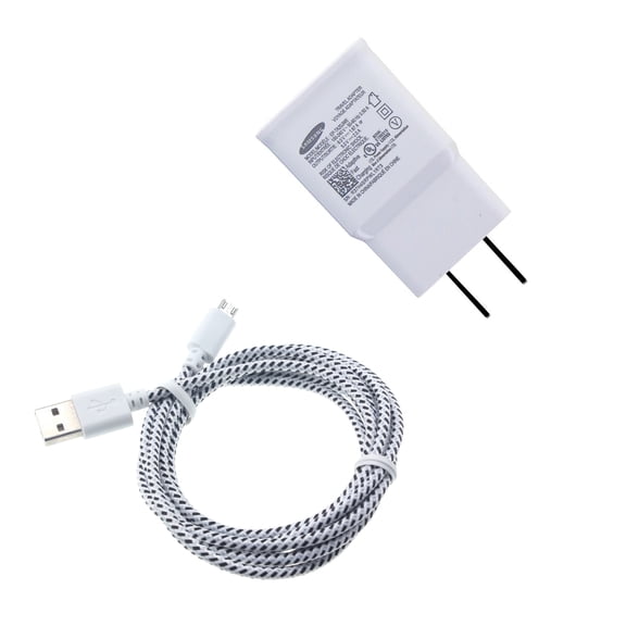 6ft USB Cable Fast Home Charger for Galaxy J7/J5/J3/J2/J1 - Quick Power Adapter Travel Wall AC Plug Cord Wire MicroUSB V1V Compatible With Samsung Galaxy J7/J5/J3/J2/J1