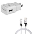 thumbnail image 1 of 6ft USB Cable + OEM Home Charger for Motorola One 5G Ace Phone - Type-C Charger Cord Power Wire and Adaptive Fast USB Power Adapter Combo for Motorola One 5G Ace (2021), 1 of 8