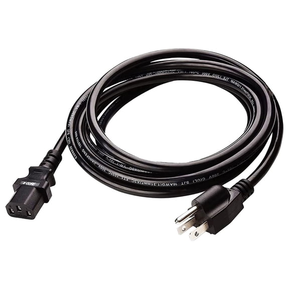 6ft Universal Replacement AC Power Cord with C13 Connector - Heavy Duty 18 AWG Copper, UL/CSA/CE Certified for Electronics & Appliances