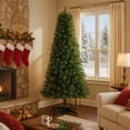 thumbnail image 1 of 6ft Unlit Artificial Christmas Tree with 490 Tips,PVC Full Branches,Classic Green Holiday Tree with 4-Leg Plastic Stand for Indoor Home Decoration,Green, 1 of 9