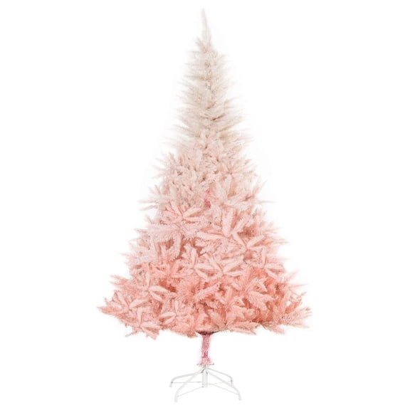 6ft Unlit Spruce Artificial Christmas Tree with Realistic Branches and 800 Tips, Pink