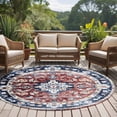thumbnail image 1 of 6ft Washable Round Rug, Boho Non-Slip Circle Area Rug for Living Room Bedroom, Retro Ethnic Indoor Floor Mat for Home Decor, 1 of 9