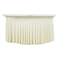 6ft Wavy Spandex Round Tablecloth - Fitted Table Cover for Wedding Events, Reception, Catering - Stretch Table Skirt