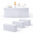 6ft White Spandex Table Cover For 72 Inch Rectangle Tables 4 Pack ...
