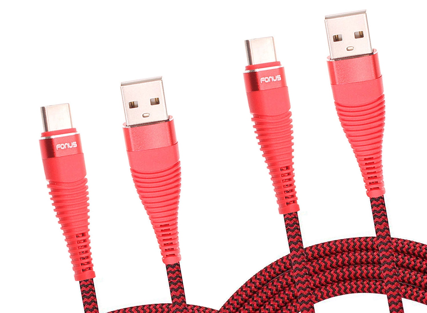 6ft and 10ft Long USB-C Cables Compatible With Google Pixel 6/7/8/9/10 Pro, 9/10 Pro XL - Fast Charge TYPE-C Cord Power Wire Data Sync Red Braided