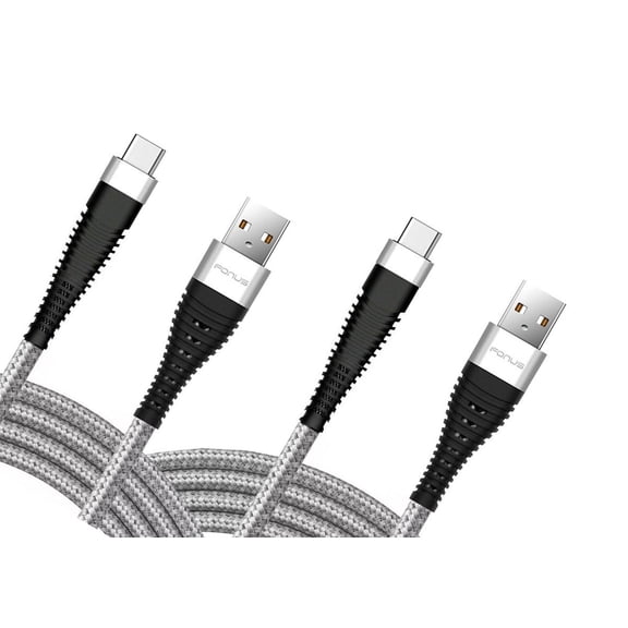 6ft and 10ft Long USB-C Cables Compatible With Samsung Galaxy A15/A25/A35/A55 5G - Fast Charge TYPE-C Cord Power Wire Data Sync Braided