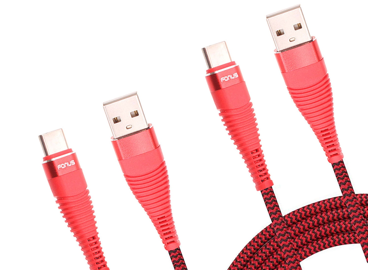 6ft and 10ft Long USB-C Cables for TCL 60 NxtPaper/SE NxtPaper/XE NXTPAPER 5G - Fast Charge TYPE-C Cord Power Wire Data Sync Red Braided High Speed