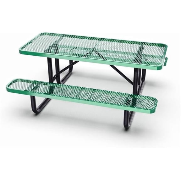 6ft commercial picnic table - Thermoplastic coated - Green