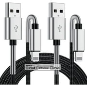 6ft iPhone Charger Cable, [Apple MFi Certified] Long USB to Lightning Cable 6 Foot, 2-Pack Braided Nylon iPhone Charging Cord for Apple iPhone 14 Pro Max/13/12 Mini/11/XS/XR/8/7/6s Plus/5/Pro Cases