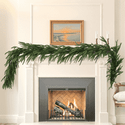 Nafresh 6ft Real Touch Norfolk Pine Garland with Soft Feel Branches,72" Realistic Artificial Christmas Norfolk Pine Garland for Fireplace Table Stair Window Mirror Kitchen Cabinet Tv Stand Decor