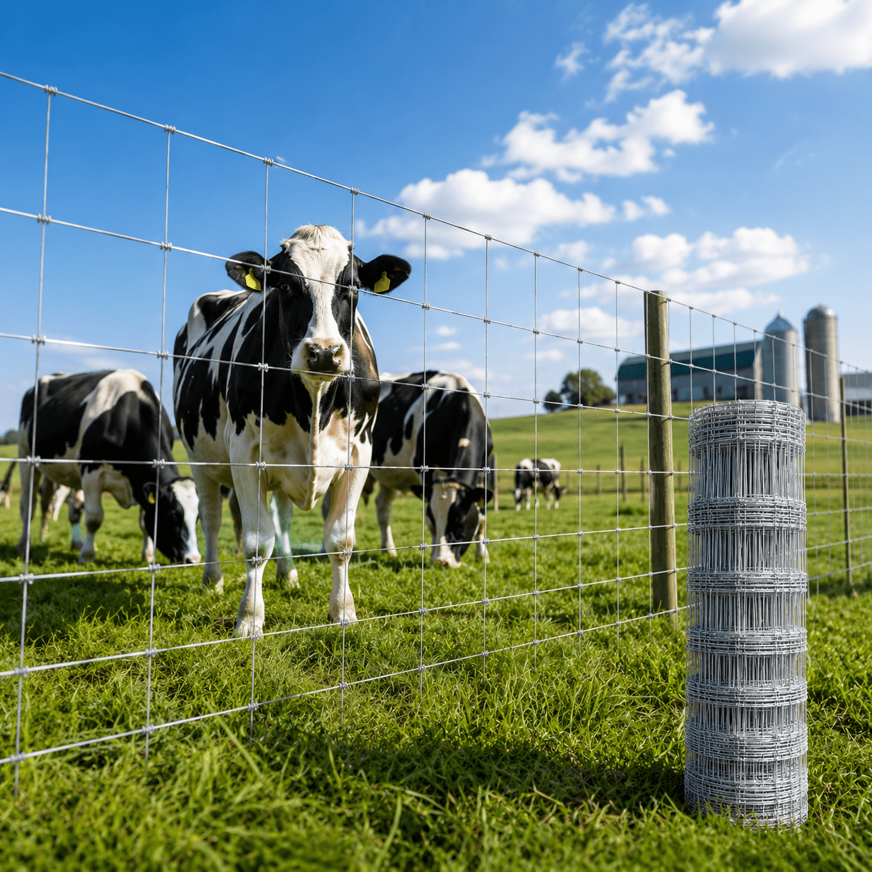 6ft x 164ft Galvanized Wire Fencing, Durable Chain Link Fence, Heavy Zinc Coating Wire Used to Hog Goat Fencing for Yard Garden and Field