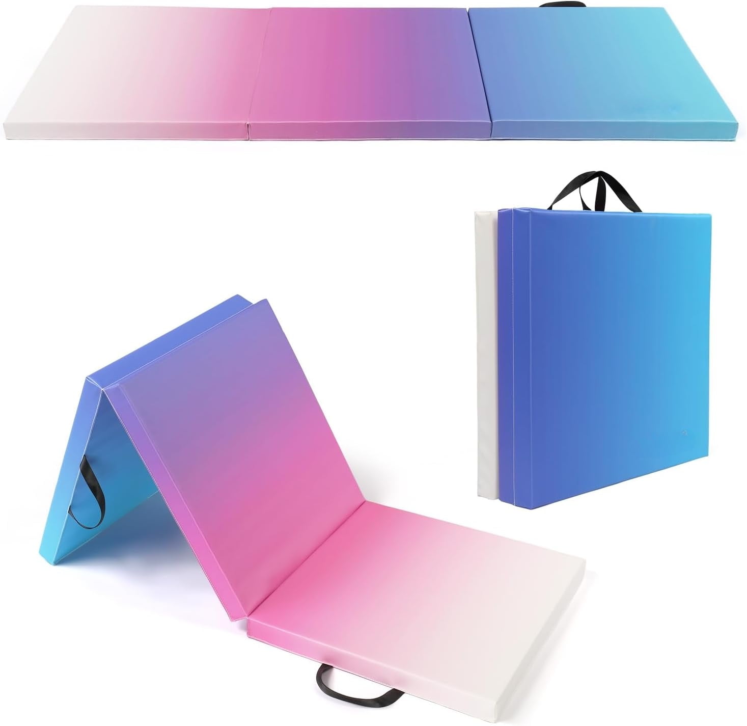 6ft x 2ft x 2in Folding Trifold Gymnastics Gym Exercise Aerobics Mat