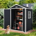thumbnail image 1 of 6ft x 4ft Outdoor Resin Storage Shed, Sesslife All-Weather Plastic Sheds with Reinforced Floor, Suitable for Outdoors, Waterproof, Black, 1 of 9