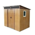 thumbnail image 1 of 6ft x 5ft Outdoor Metal Storage Shed with Window and Transparent plate for Garden, CORROSION-RESISTANCE, UV-RESISTANT and MOISTURE-PROOF,Lawn (Coffee), 1 of 7