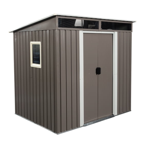 6ft x 5ft Outdoor Metal Storage Shed With window Transparent plate W540S00011